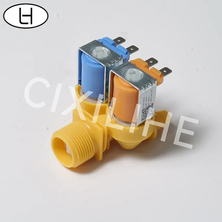 Électrovanne double voie pour machine à laver